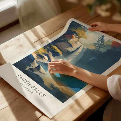 Smith Falls Matte Border Poster | Nebraska Travel Wall Art — giclée print detail on matte paper