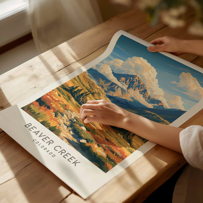 Beaver Creek Matte Border Poster | Colorado Framed or Unframed Travel Wall Art — giclée print detail on matte paper
