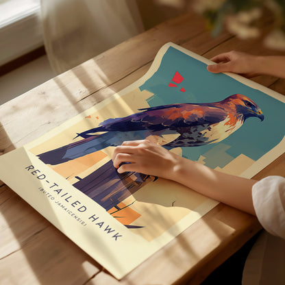 Red-Tailed Hawk Poster | Bird of Prey Art | Wildlife Nature Gift