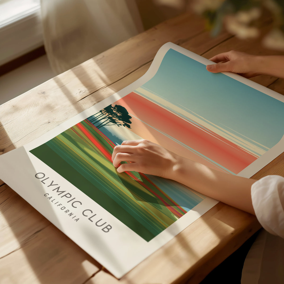 Olympic Club Matte Border Poster | California Golf Course Print & Country Club Decor — giclée print detail on matte paper
