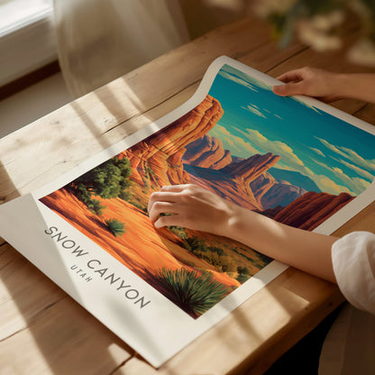 Snow Canyon Matte Border Poster | Utah Travel Wall Art — giclée print detail on matte paper