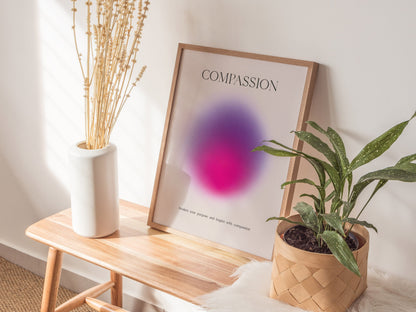 Compassion Aura Poster | Minimalist Modern Wall Art | Inspire with Purpose & Kindness