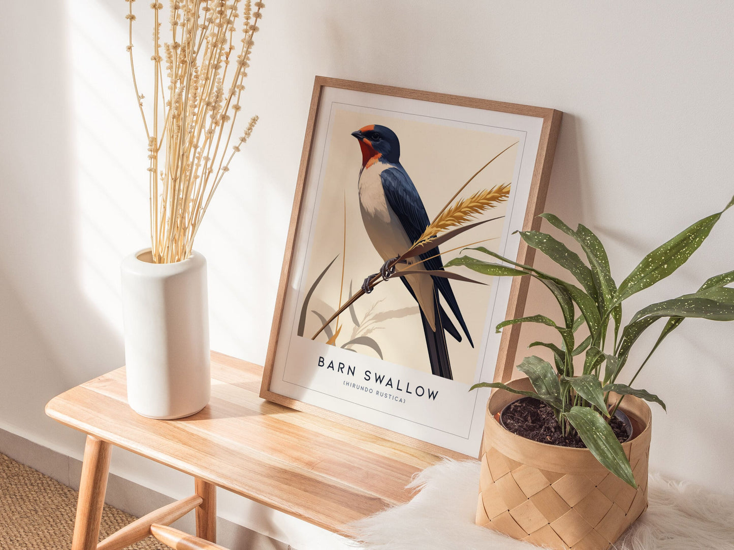 Barn Swallow Bird Framed Poster | Graceful Flight Audubon Fine Art | Cottagecore Wildlife Modern Design Print | Farm House Wall Decor