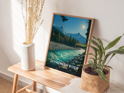 Skykomish River Poster | Washington Cascade Art | PNW Mountain Print
