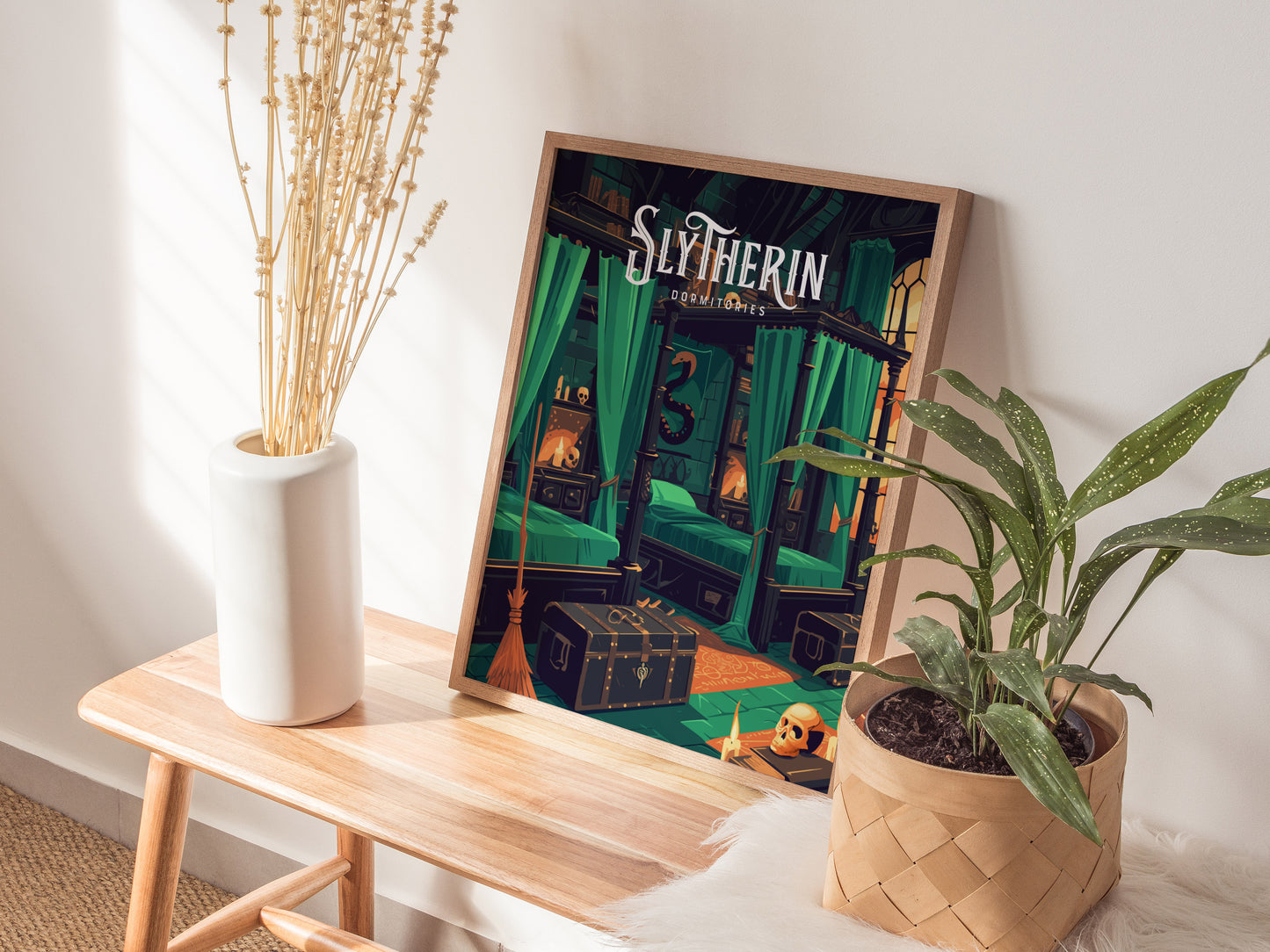 Slytherin Poster | Harry Potter Hogwarts Dorm Art | Wizarding World Gift