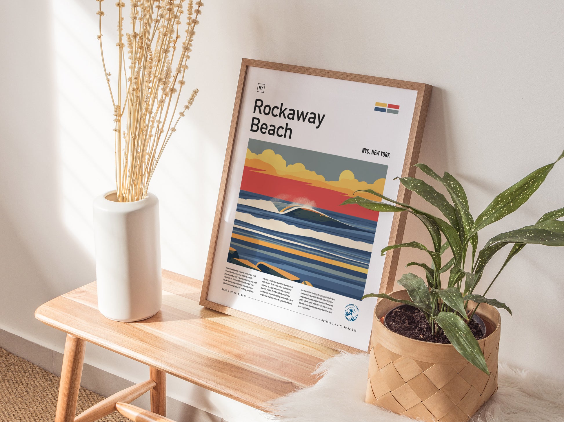 Rockaway Beach Surf Spot Poster | New York Surfer Wall Art