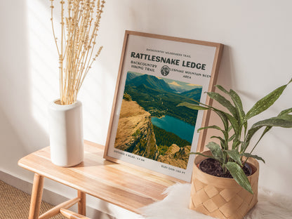 Rattlesnake Ledge, North Bend Poster | Hiker Gift | Bold Summit Views Wall Art — styled in a modern interior