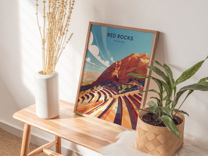 Red Rocks Amphitheatre Poster | Modern Colorado Concert Wall Art