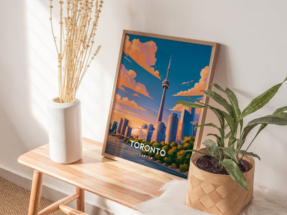 Toronto, Canada Poster | CN Tower & Skyline Cityscape Wall Art — styled in a modern interior