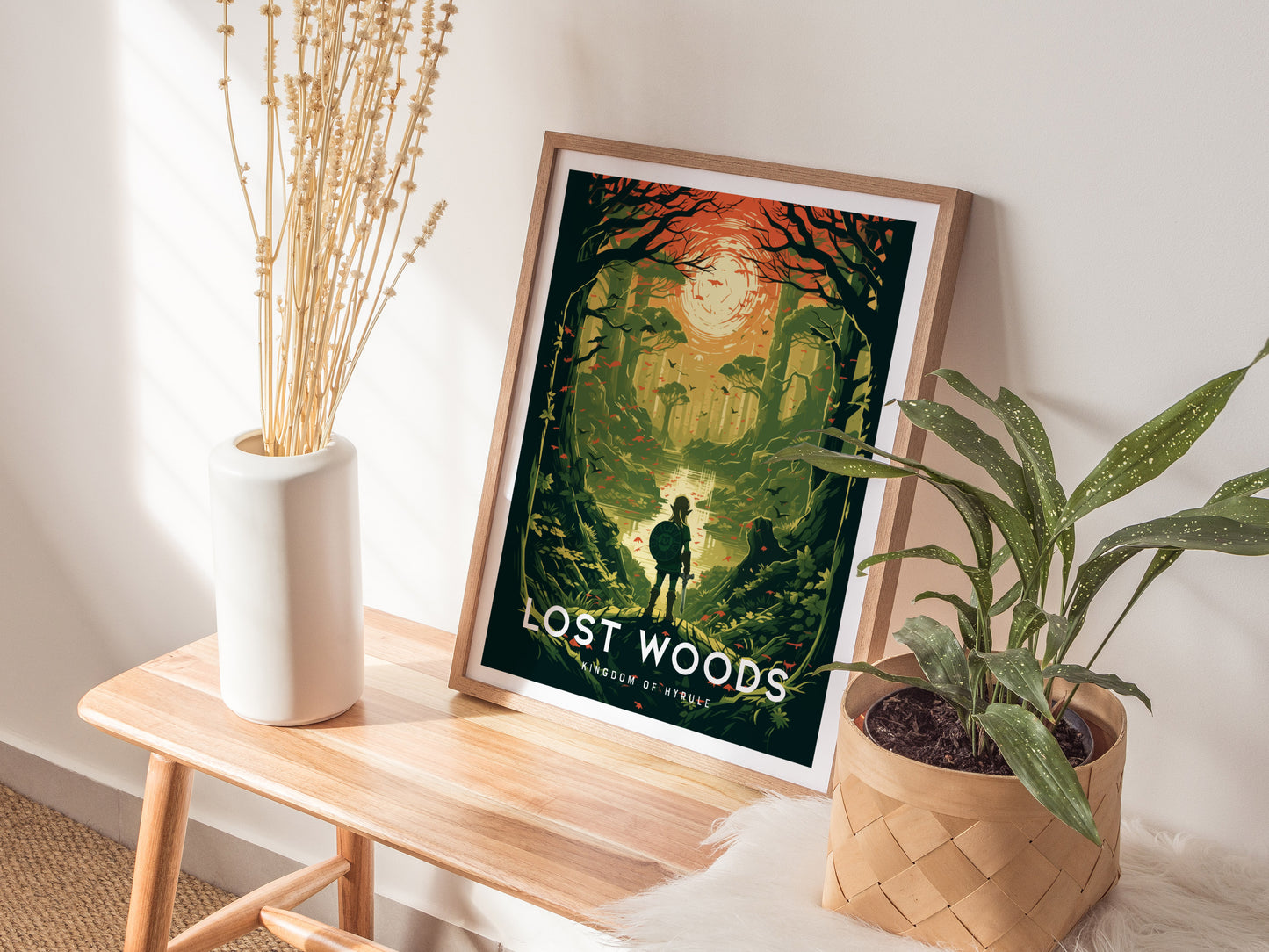 Zelda Lost Woods Poster | BOTW Fan Art Print | Mystical Hyrule Wall Decor | Framed or Unframed