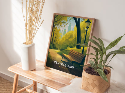 Central Park Poster | New York City Travel Print Wall Art | Framed or Unframed