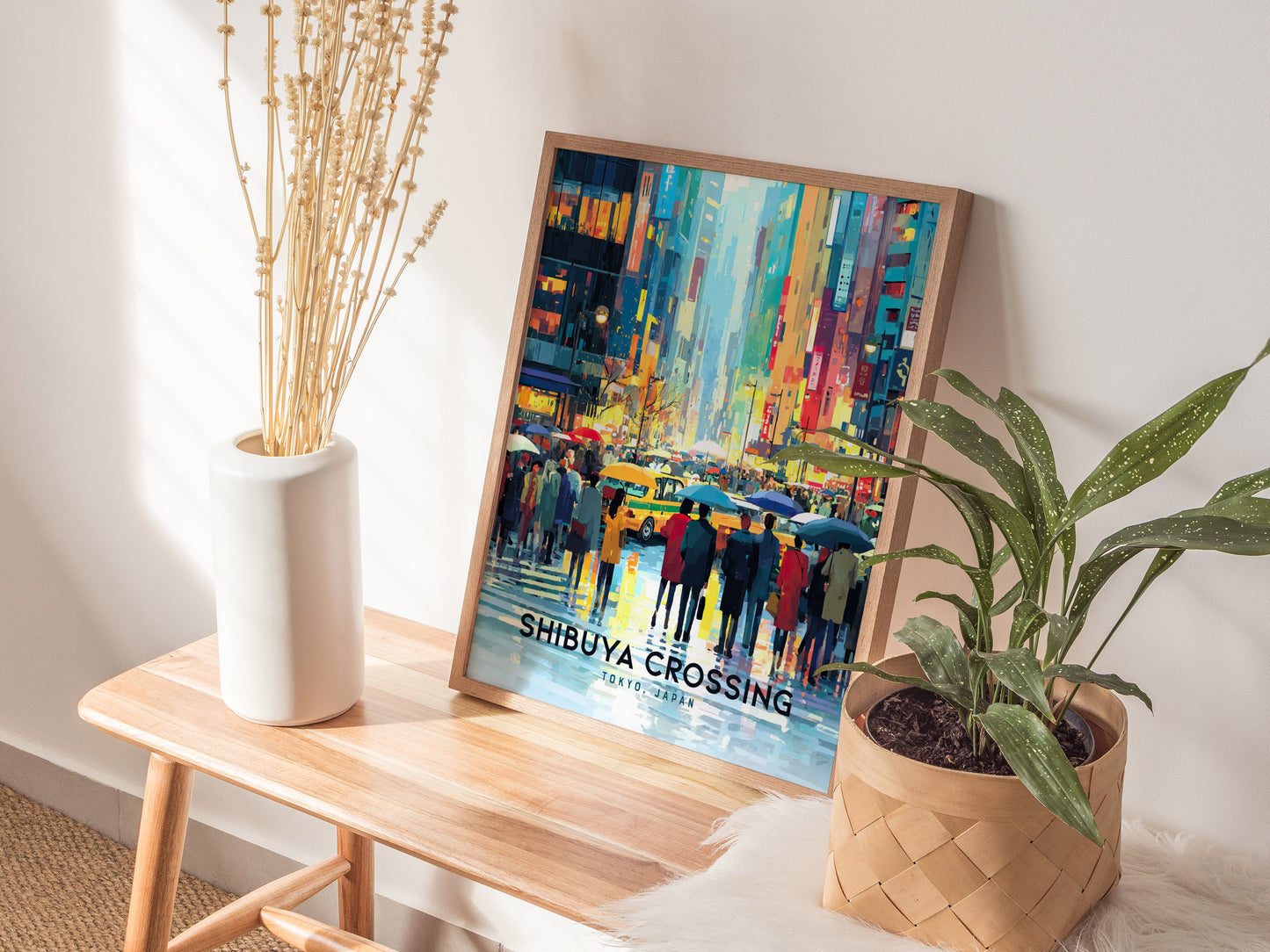 Shibuya Crossing Poster | Tokyo Japan Neon City Art Travel Gift