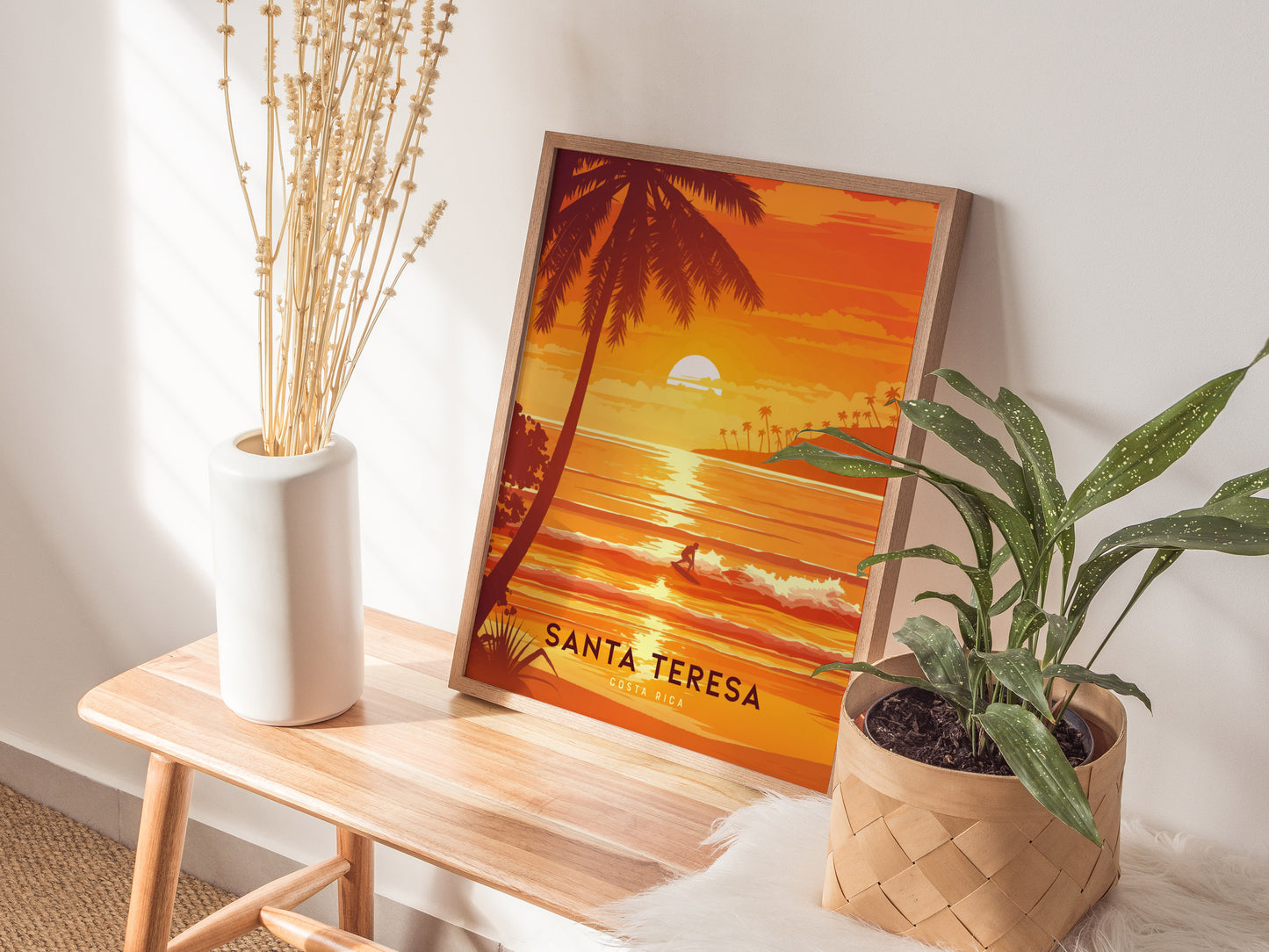 Santa Teresa Costa Rica Poster | Surf Art | Pura Vida Beach Sunset Print