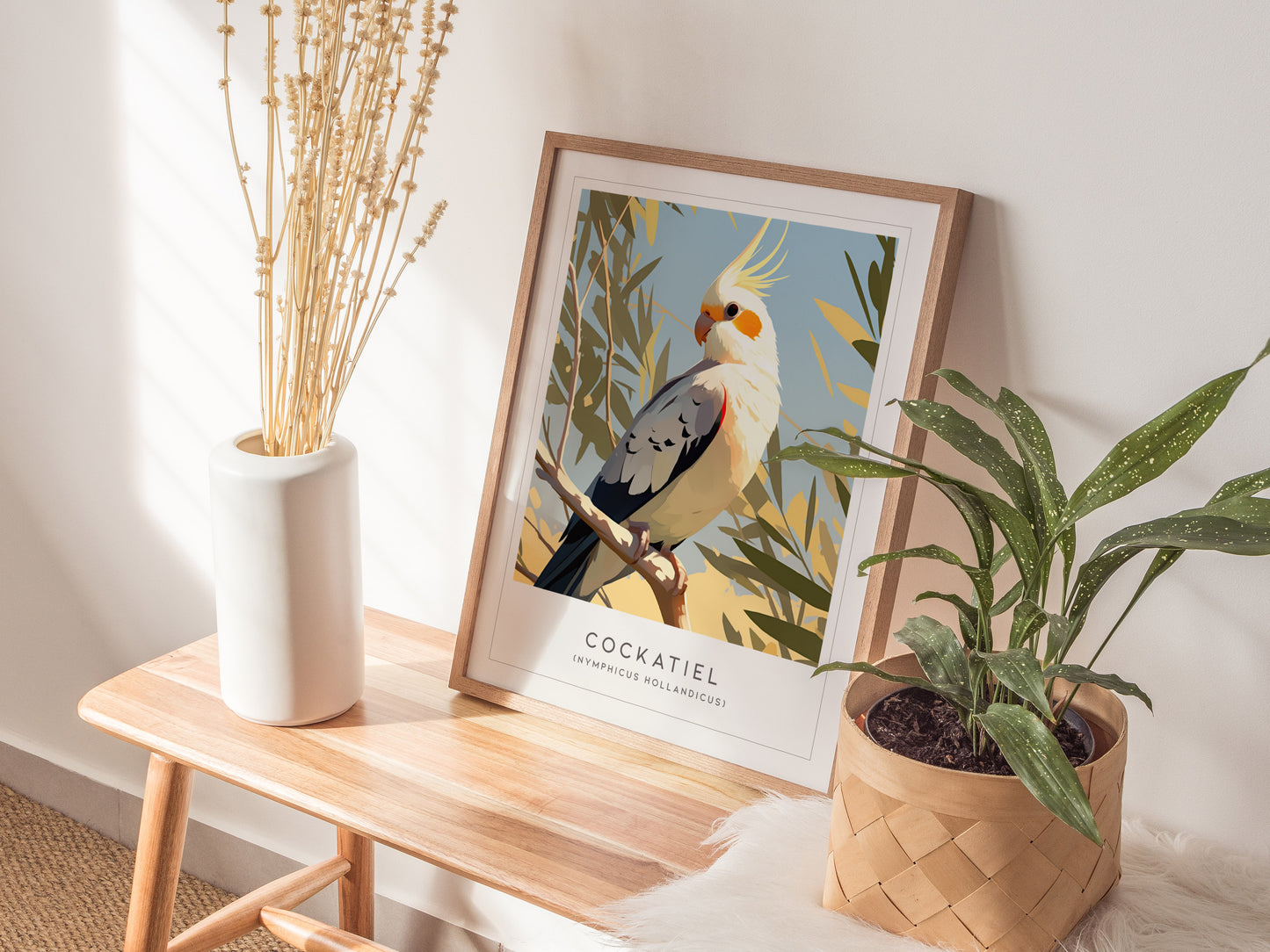 Cockatiel Parakeet Poster | Parrot Bird Lover Wall Art | Framed or Unframed
