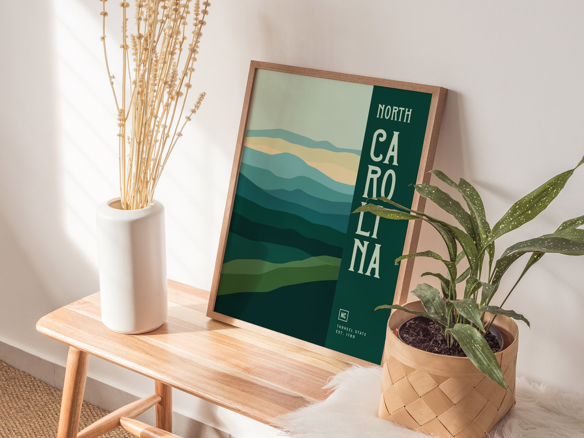 North Carolina Poster | Tar Heel State Minimalist Wall Art