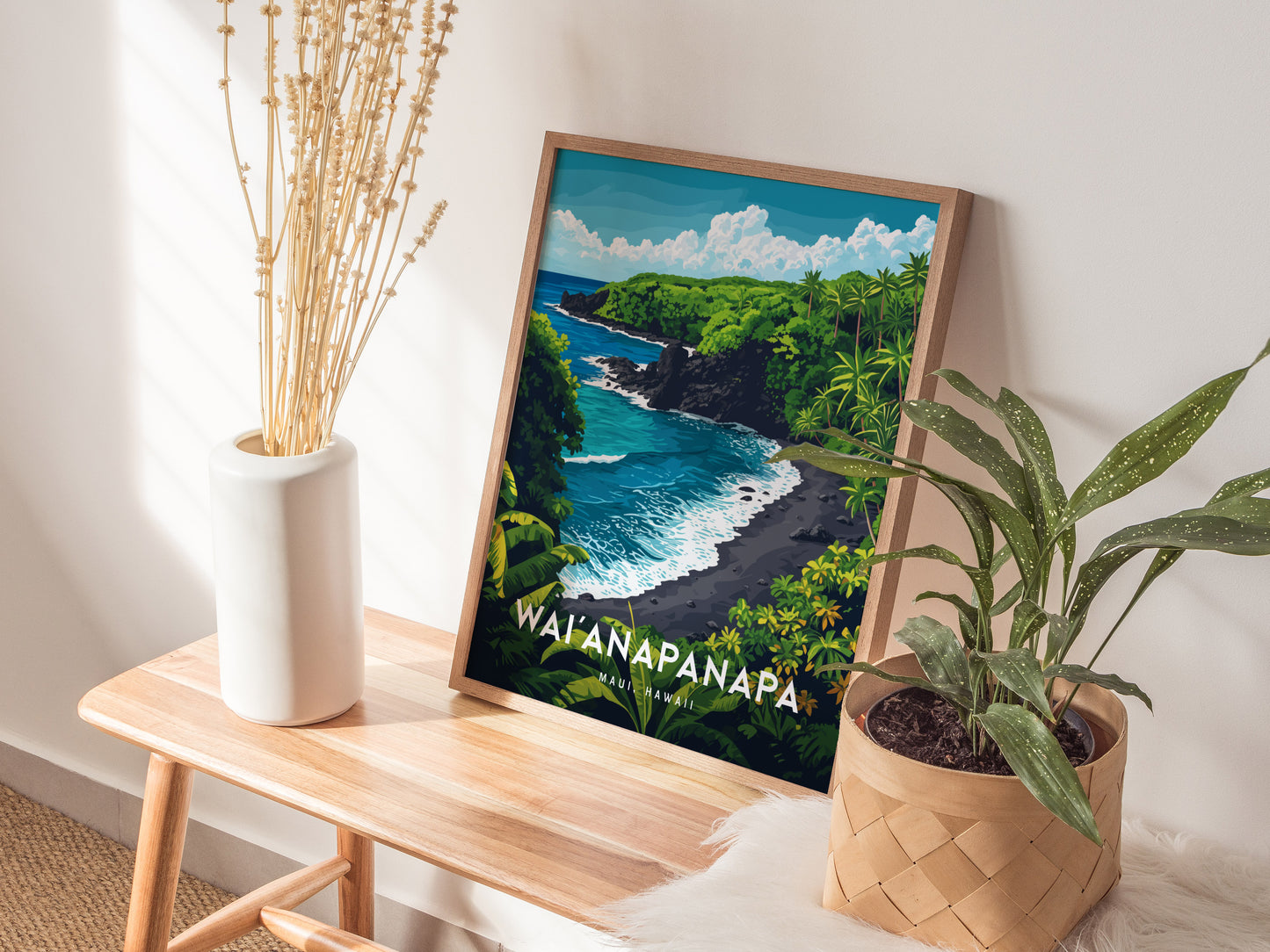 Waianapanapa Poster | Maui Black Sand Beach Art Road to Hana Hawaii