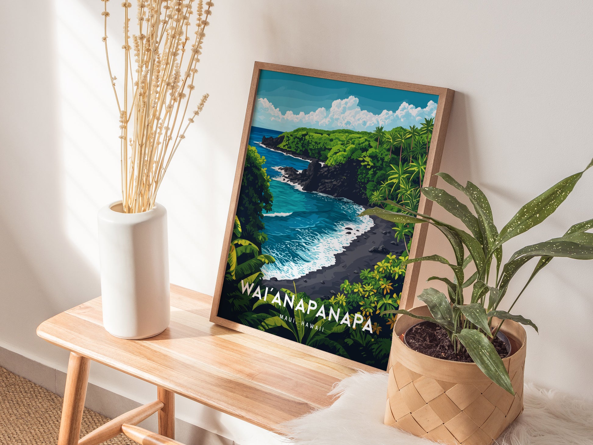 Waianapanapa Poster | Maui Black Sand Beach Art Road to Hana Hawaii