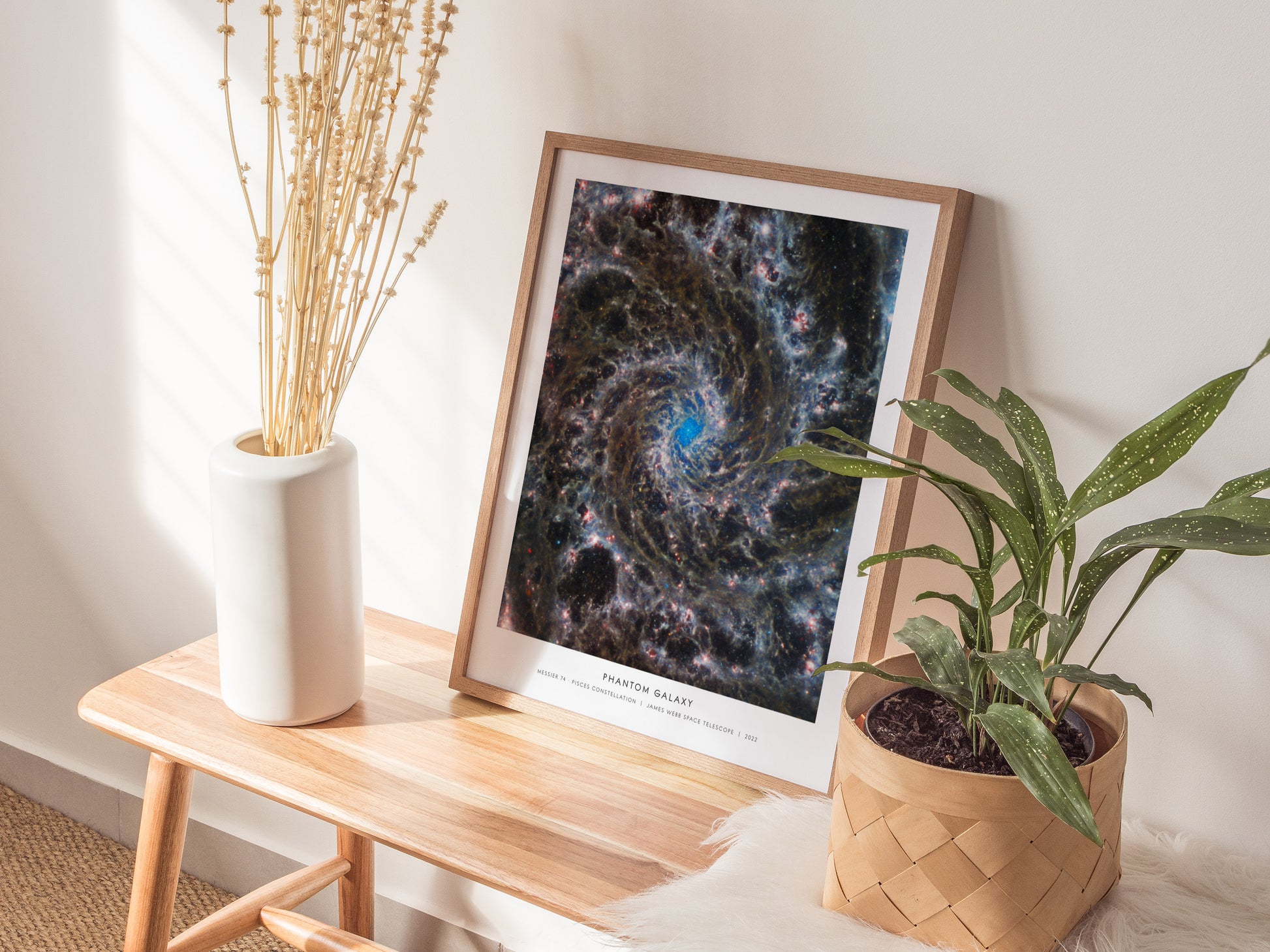 PHANTOM GALAXY Landscape Poster | NASA Space Photography Wall Art — styled in a modern interior