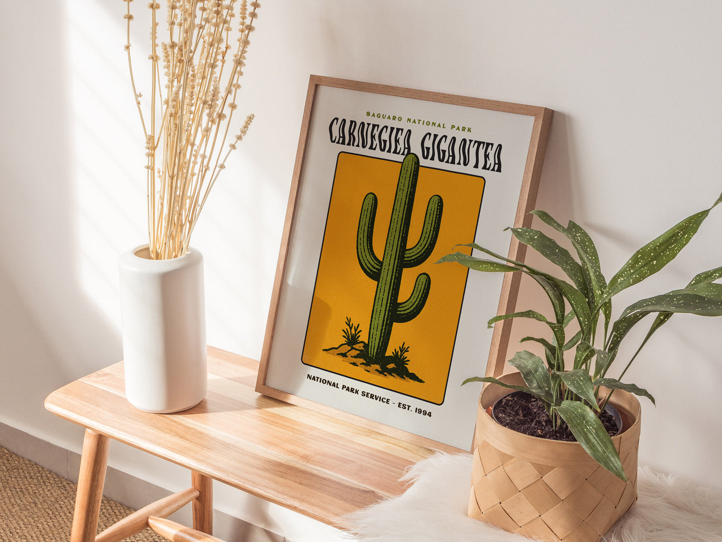 Saguaro National Park Poster | Arizona Cactus Art | Vintage Desert Print