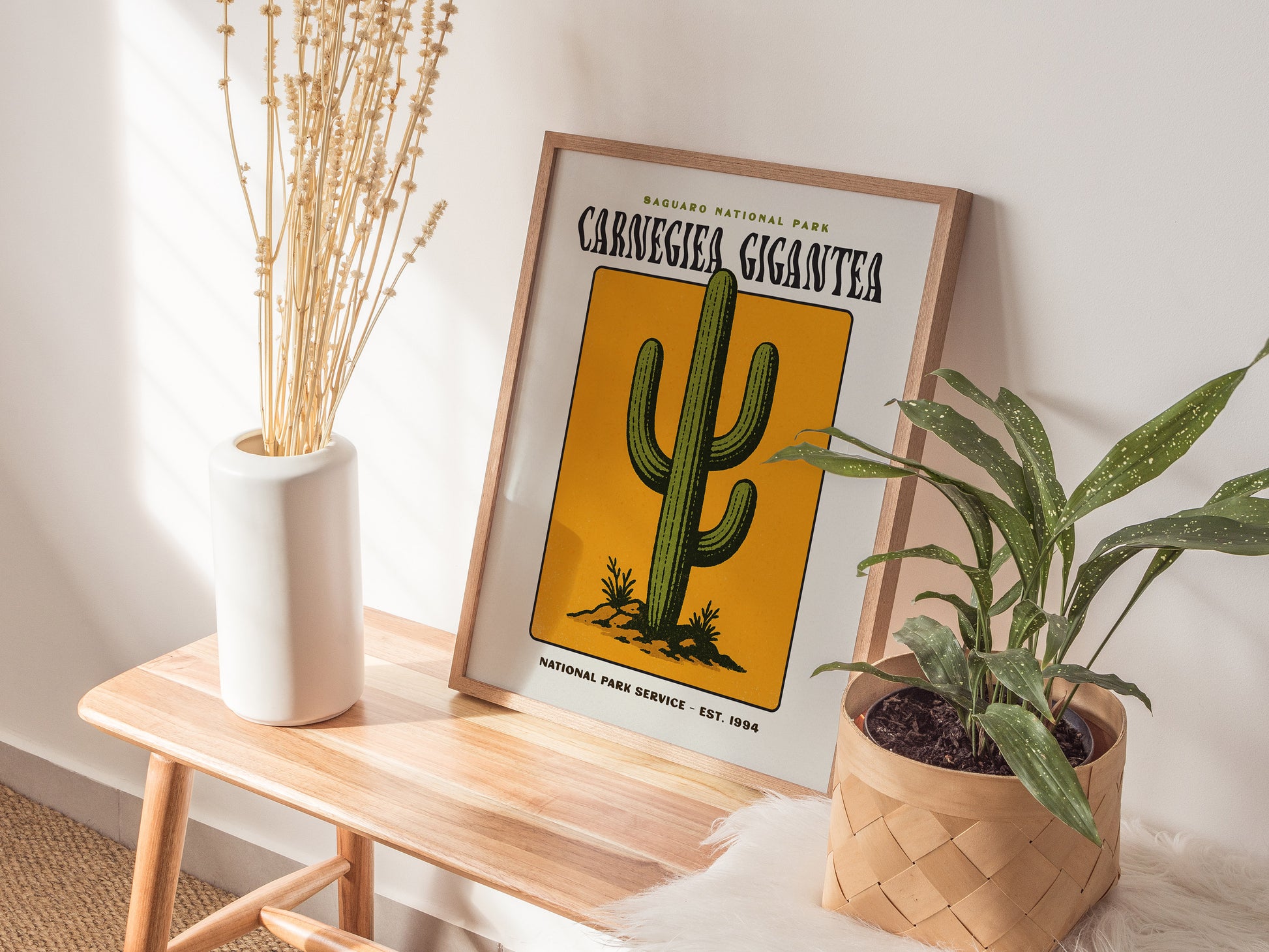 Saguaro National Park Poster | Arizona Cactus Art | Vintage Desert Print