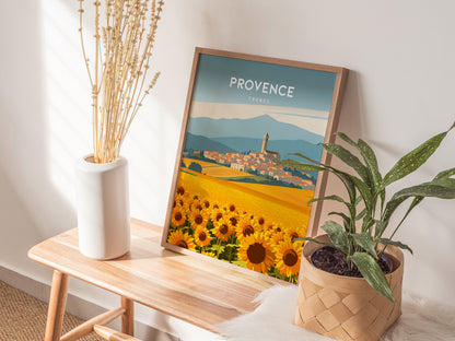 Provence, France Poster | Lavender Fields & Village Charm Wall Art — styled in a modern interior