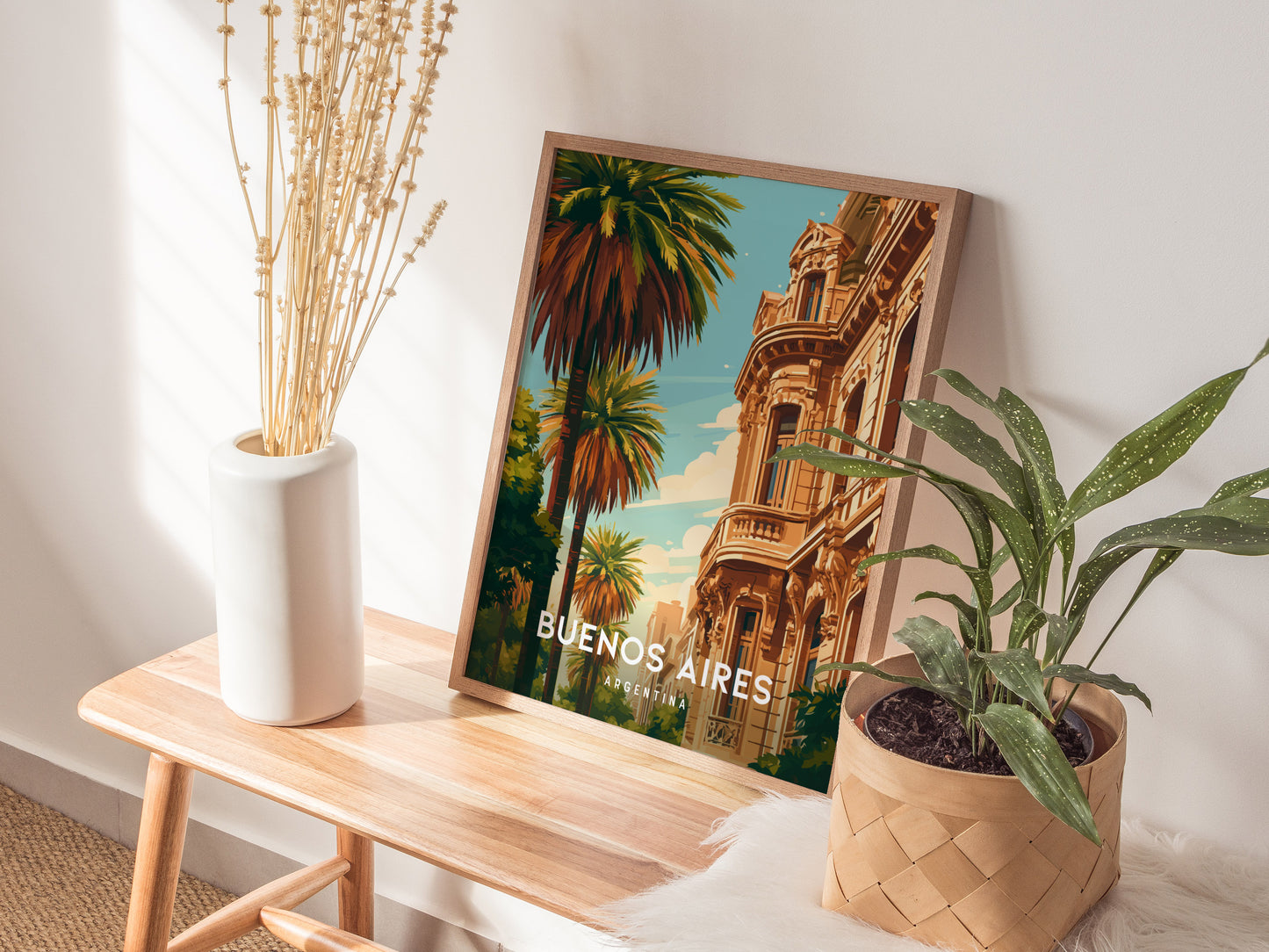 Buenos Aires, Argentina Poster | Tango & Colorful Streets Wall Art — styled in a modern interior