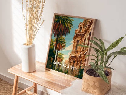 Buenos Aires, Argentina Poster | Tango & Colorful Streets Wall Art — styled in a modern interior
