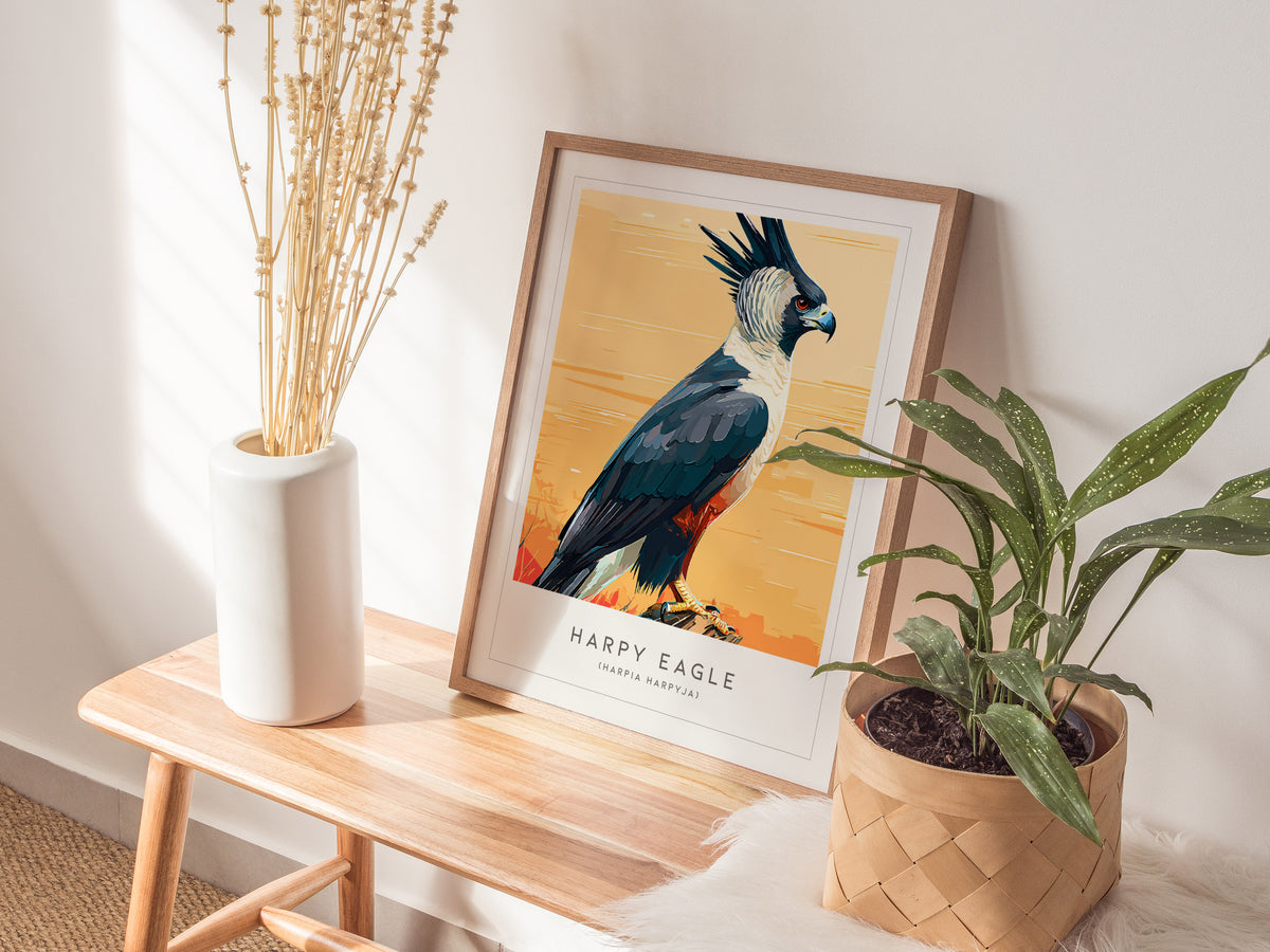 Harpy Eagle, Harpia harpyja Poster | Majestic Raptor Bird Wall Art — styled in a modern interior