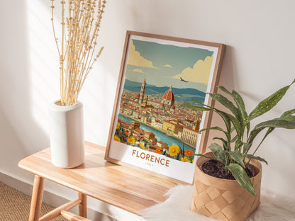 Florence Italy Poster | Europe Travel Print Wall Art | Framed or Unframed