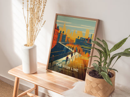 High Line NYC Poster | Manhattan Elevated Park Travel Art | New York Gift