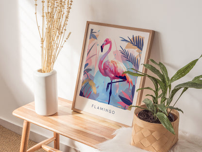 Pink Flamingo Poster | Tropical Wall Art | South Florida Audubon Print