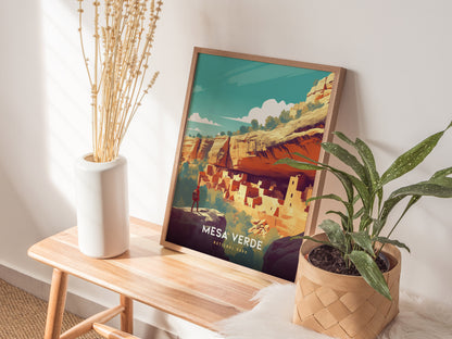 Mesa Verde National Park Poster | Colorado Cliff Dwellings Wall Art