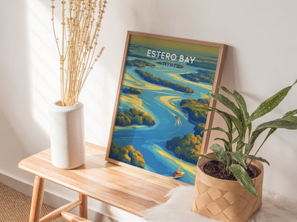 Estero Bay, Florida Poster | Mangroves & Gulf Coast Art Wall Art — styled in a modern interior