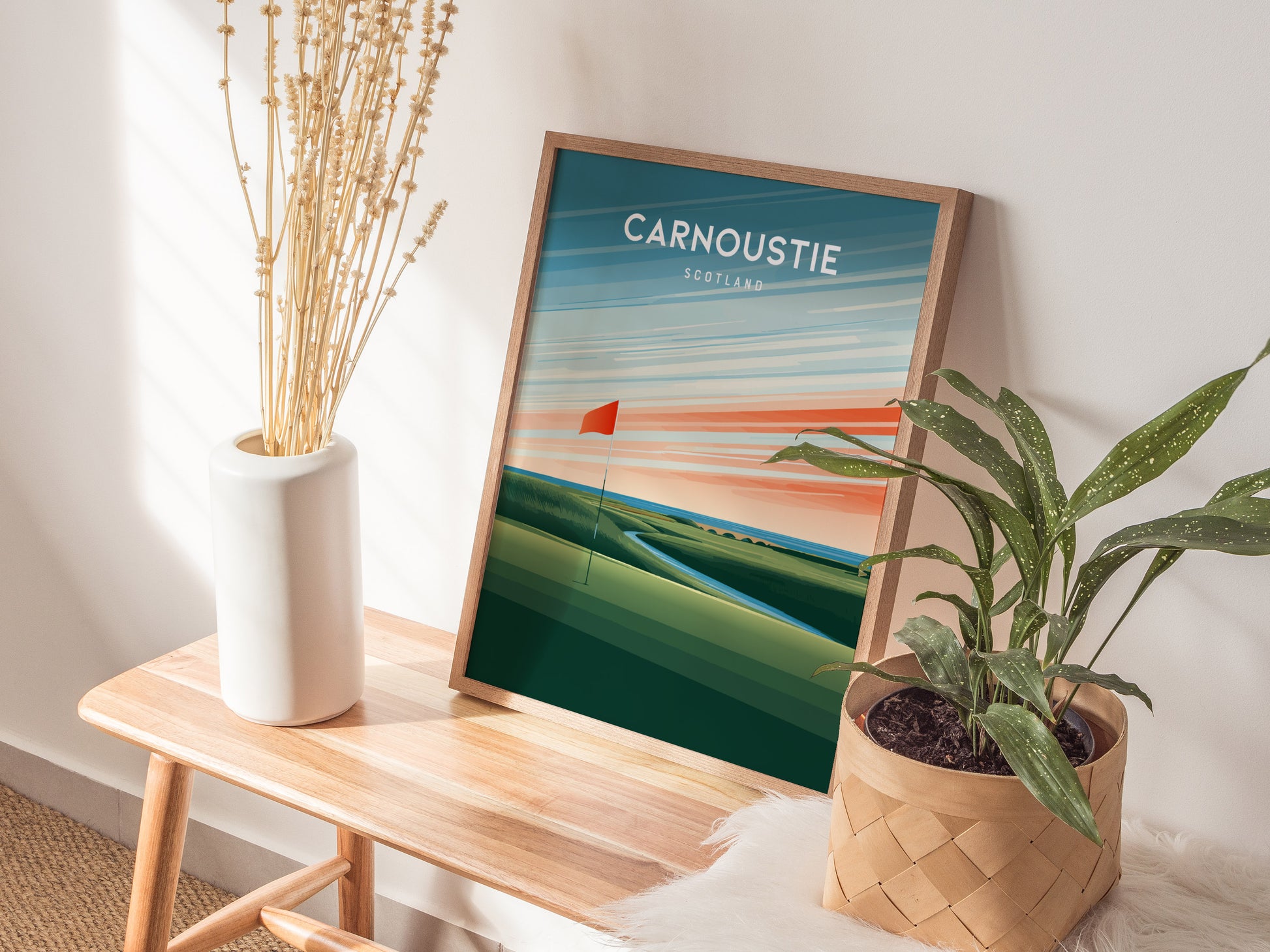 Carnoustie, Scotland Poster | Country Club Decor Golfer Gift Wall Art — styled in a modern interior