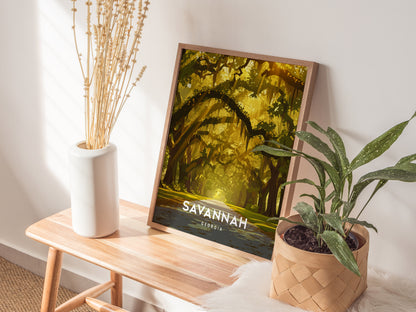 Savannah Georgia Poster | Forsyth Park Fountain Wall Art