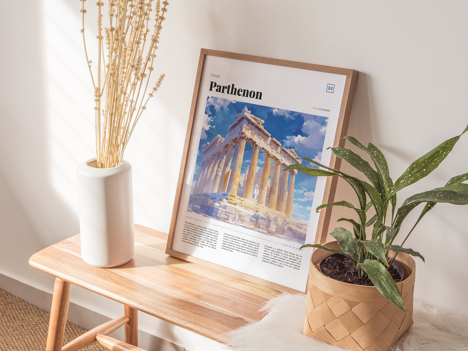 Parthenon Athens Poster | Ancient Greek Temple Wall Art Print