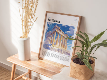 Parthenon Athens Poster | Ancient Greek Temple Wall Art Print