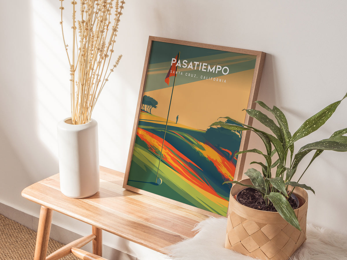 Pasatiempo, Santa Cruz, California Poster | Iconic Links Golfer Gift Wall Art — styled in a modern interior