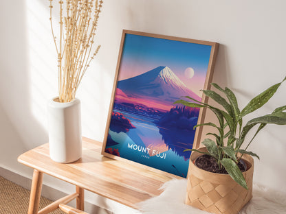 Mount Fuji Travel Poster | Japan Iconic Mountain Wall Art