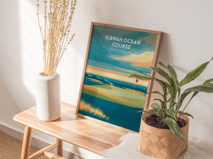 Kiawah Ocean Course, South Carolina Poster | Links Poster & Golfer Gift Wall Art — styled in a modern interior