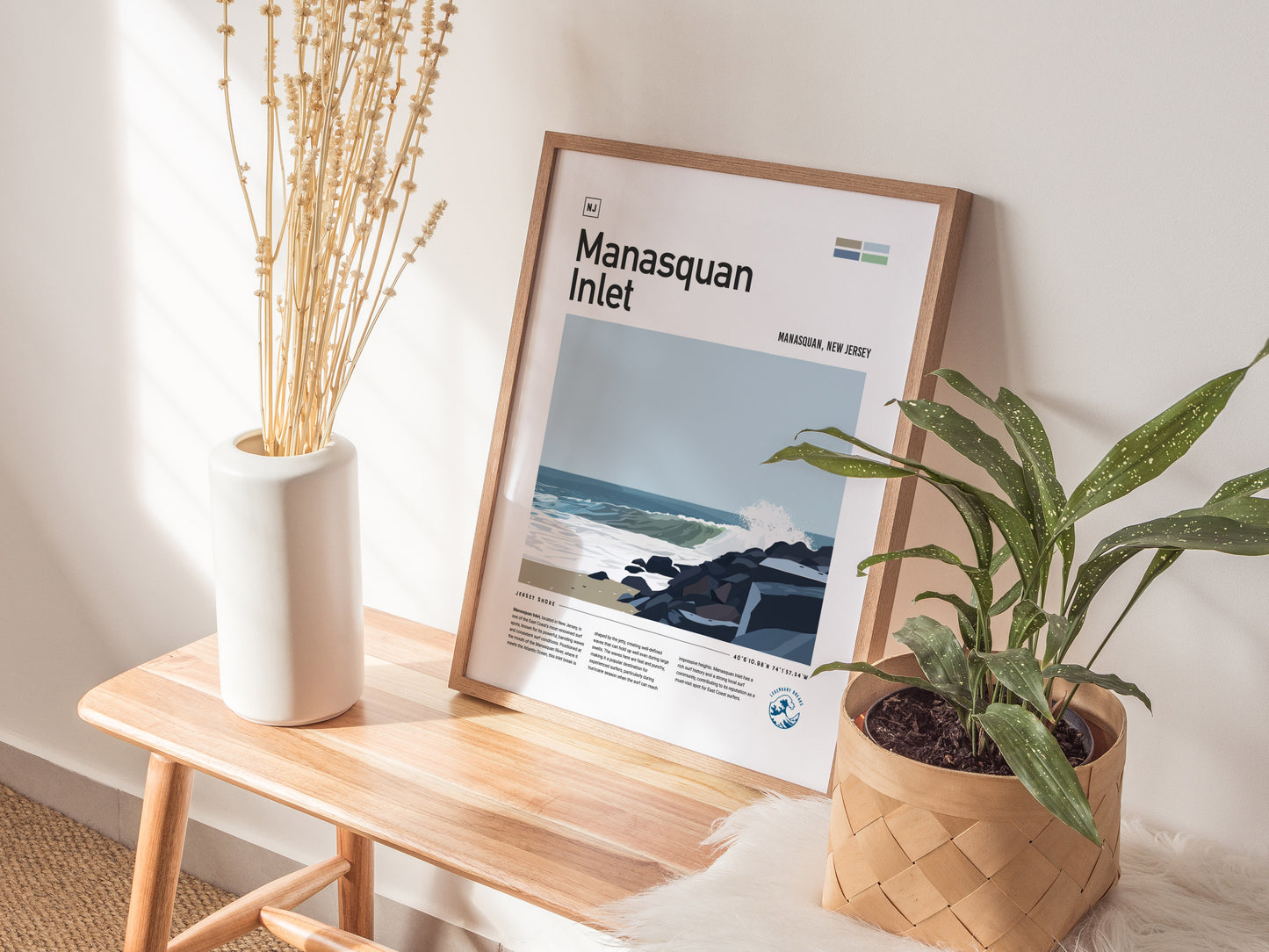 Manasquan Inlet Surf Poster | New Jersey Shore Wall Art