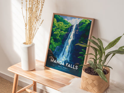 Manoa Falls Poster | Oahu Hawaii Waterfall Wall Art