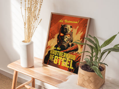 Brotherhood Of Steel Poster | Fallout Gamer Wall Art | Framed or Unframed