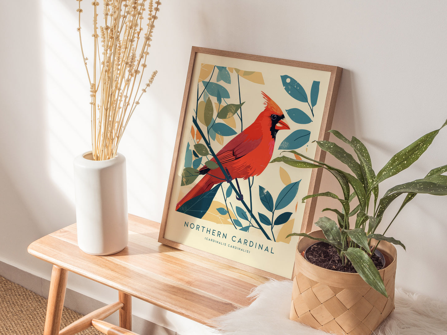 Northern Cardinal Poster | Trendy Modern Bird Wall Art
