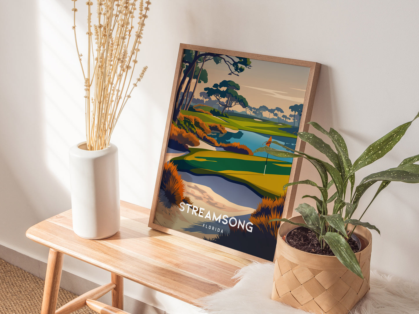 Streamsong, Florida Poster | Links Poster & Golfer Gift Wall Art — styled in a modern interior