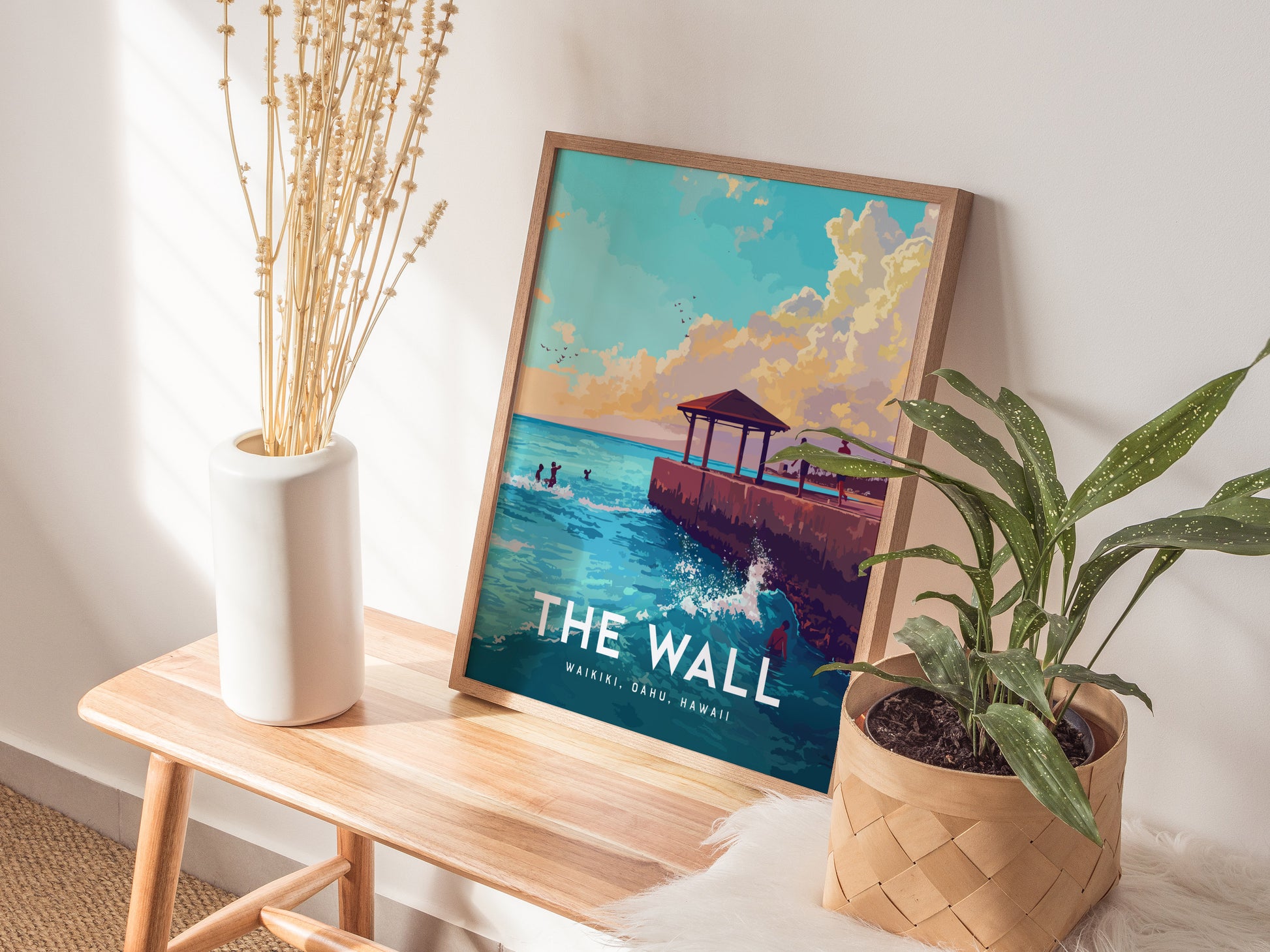 The Wall Poster | Waikiki Beach Art | Oahu Hawaii Local Spot Gift