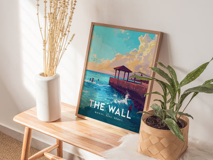 The Wall Poster | Waikiki Beach Art | Oahu Hawaii Local Spot Gift