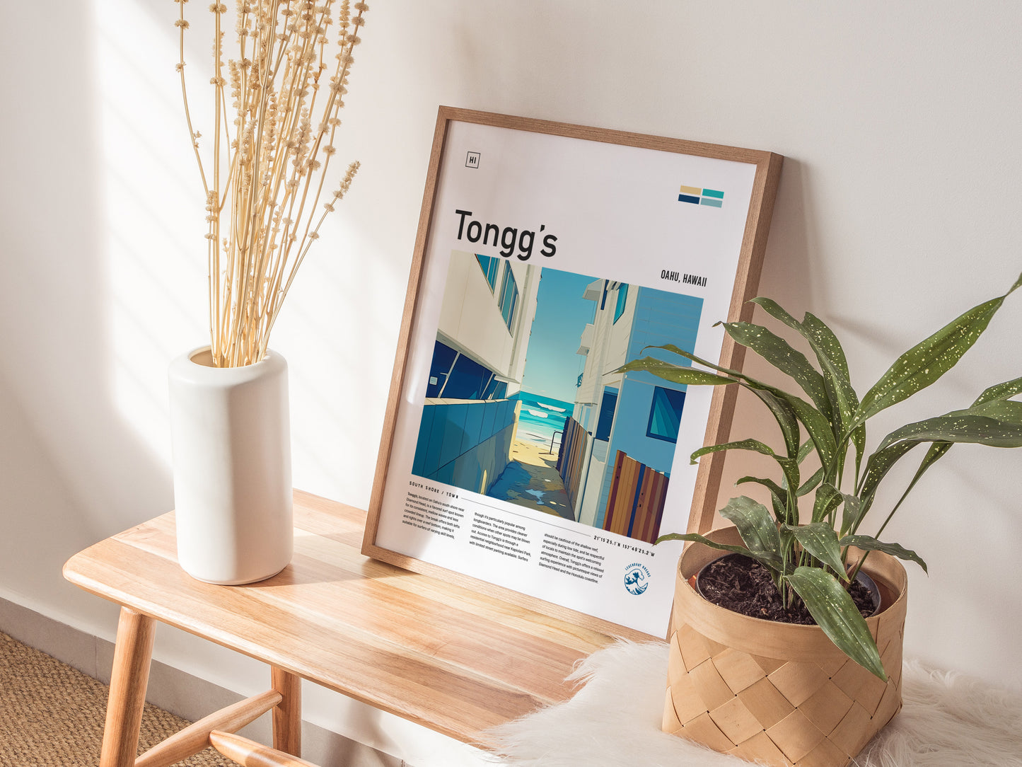 Tonggs Surf Spot Poster | Honolulu Hawaii Wall Art Print