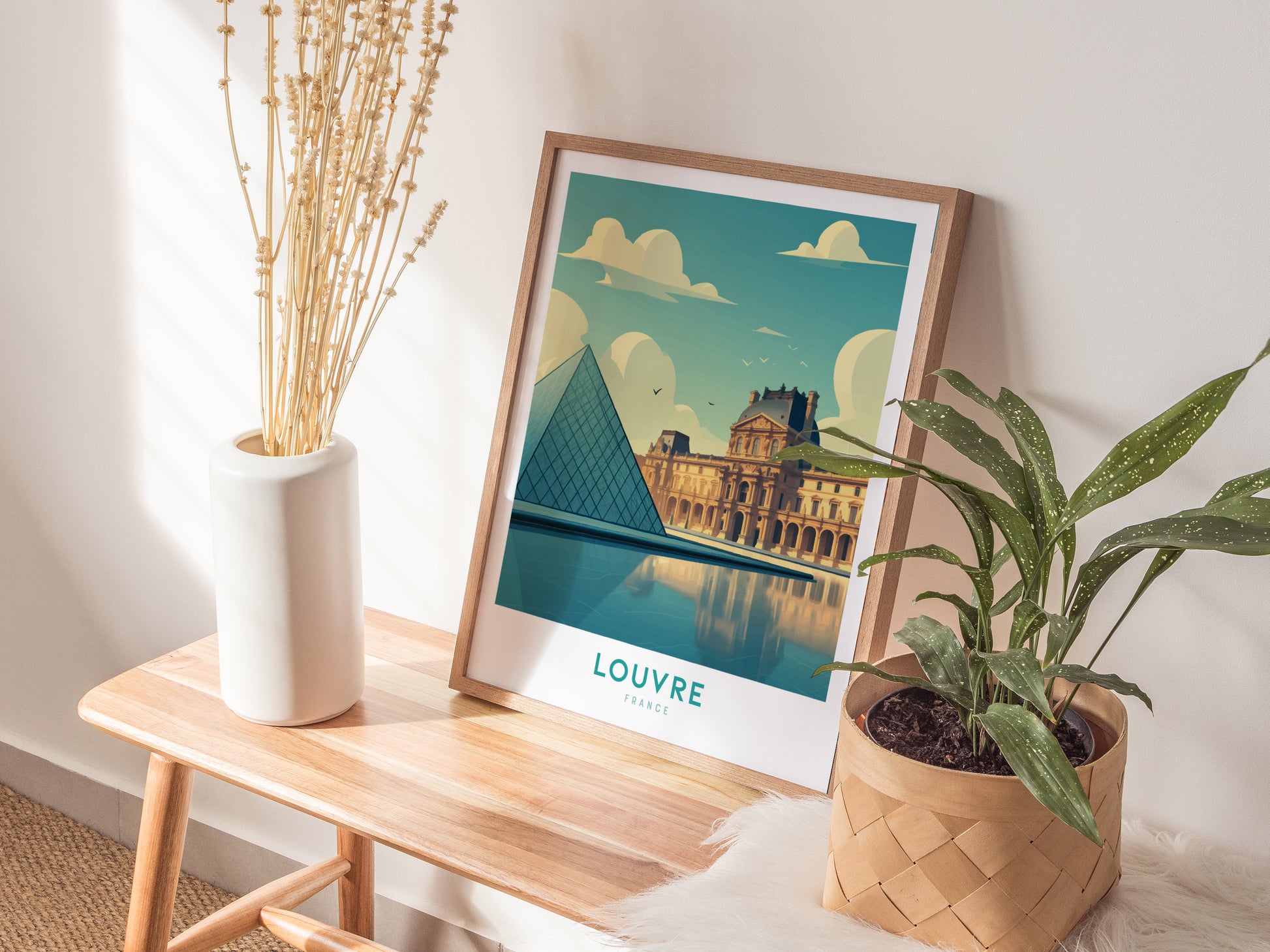 Louvre Paris Poster | France Museum Wall Art Print