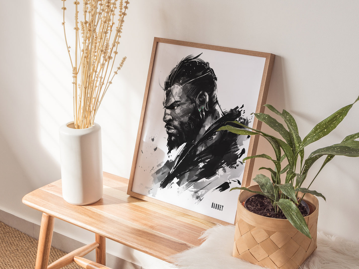 Barret Final Fantasy VII Poster | Classic FF7 RPG Gamer Wall Art | Framed or Unframed